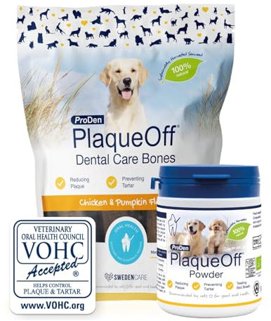 ProDen PlaqueOff Value Bundle for Dogs, 180g Powder & 13 Large Bones