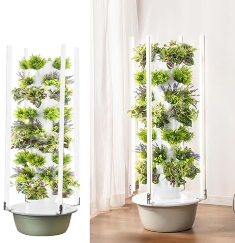 S istema Cultivo Hidropónico En Torre Con Luz Led Y Temporizador Automático, Jardinera Vertical, S istema De Cultivo Hidropónico En Torre, Torre De Verduras Hidropónica Para Interiores,9Layer