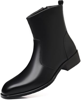 PPXID Bottine Homme Cuir Chelsea Boots Mode Chaussures Détente Confort Bottes Hommes-Noir 39