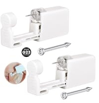 WillTen G23 Titan Piercing-set gör-det-själv stickning, 2-pack piercingpistol med förinstallerat 2 mm CZ näspiercing-set, näspiercing, gör-det-själv, stickande set för näsa, näsa, näspiercer