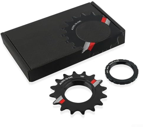 Oniissy Rueda de inercia de bicicleta de una sola velocidad con bloqueo para anillo para engranaje fijo, casete de aleación de aluminio 7075 compatible con bicicletas de carretera y pista de una sola