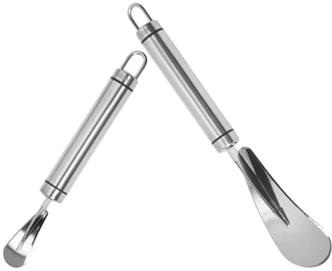 UKCOCO Lot de 2 Couteaux à Pamplemousse en Acier Inoxydable, Éplucheurs Multifonctionnels D'agrumes Portables, Outils Pratiques pour Peler Oranges et Pamplemousses à Domicile,