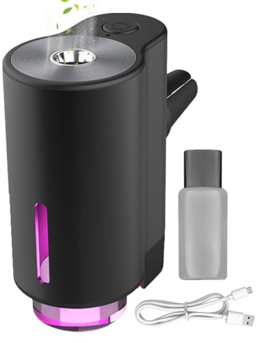 Diffuseur d'huile d'aération à clip – Diffuseur d'huile rechargeable intelligent pour voiture – Améliore l'ambiance de la voiture – Spray d'aromathérapie pour voiture de course