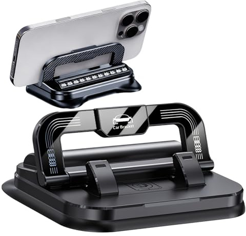 Tianher Soporte Movil Coche, Suporte Telemovel Carro Sujeta Moviles para Coche Porta Movil Soporte Telefono Marca con Número y 360 ° Base Giratoria para La Mayoría De Los Modelos De Teléfonos Móviles