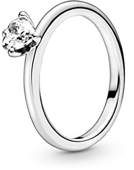 PANDORA Damen-Solitär Jahresring 925 Sterlingsilber mit '- Ringgröße 58 198691C01-58, Silber
