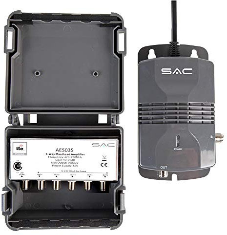 AMPLIFICATEURS AMPLIFICATEURS AMPLIFICATEURS SATELLITE 5 voies + Kit PSU | AMPLIFICATEURS AMPLIFICATEURS Aerial/Satellite Distribution Satellite Equipement, 1 X Qté - AE5035