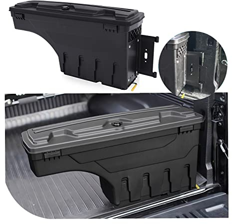JHCHAN Tool Box Pickup Tool Storage Compatible with Ford Ranger 2012-2022 Wildtrak Raptor XL XLT Limited Trunk Bed Toolbox Organizer Accessories Swing Case 180° (Right Side)