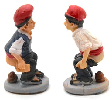 2 x fratelli Figura del presepe nascosto da 6,5 cm. trova la figura natalizia. l'uomo che fa la cacca. statuetta cagando. set di scena di natività, figure, gesù. 3 re. modelli in scala