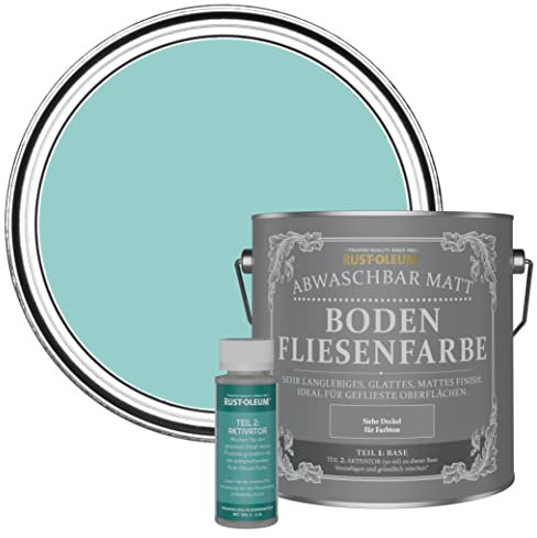 Rust-Oleum Blue Washable Matt Floor Tile Paint - Teal 2.5L