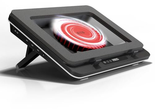 IETS GT600 Laptop Cooling Pad Equipped With Gigantic Turbo-Fan（5.5inch Diameter）,Sealed Foam for Rapid Cooling Gaming Laptop,14.1-19.3 inch Laptop Cooler With 3-Port USB Hub,Dust Filter (GT600V1)