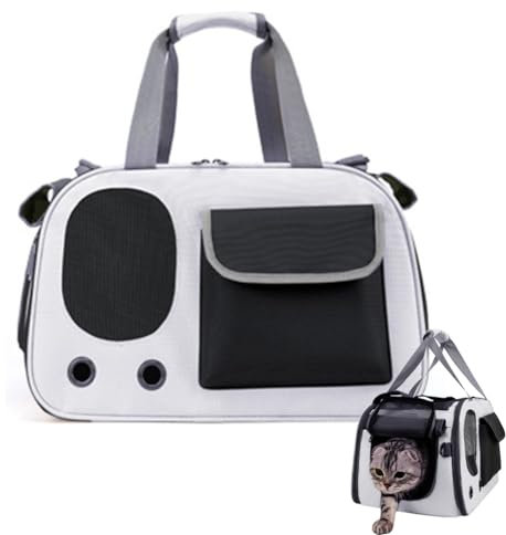 FOGARI Transporttasche für Katze Hund - Hundebox Faltbar, Transportbox Katze, Hunde und Katzen Auto Haustiertransportbox, Mit Multi -Funktionstasche, für Kleingroße Hunde, Katze, 45 * 26 * 28 cm
