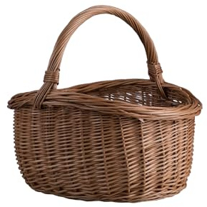 e-wicker24 Alles aus Weide Cesto di vimini, cestino con manico, cesto di gondola per la spesa in vimini, cesto ovale per matrimoni, cestino per tutte le occasioni