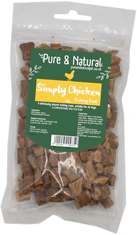 Pure & Natural Grain Free Dog Treats for Training - high value dog training treats Value Dog Training Treats | Healthy Dog Treats for Small Dogs to Large Breeds - Chicken, 100g
