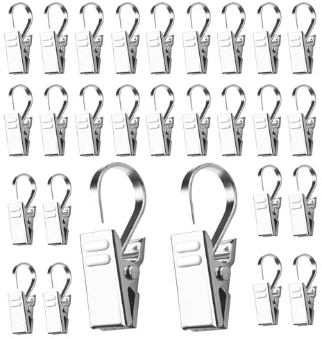 100 Stück Gardinenclips Gardinenhaken Gleiter Gardinenhaken für Klemmträger Gardinenrollen für Schiene