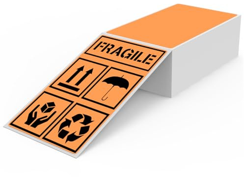 YIKIADA Etichette per spedizione, 76 x 127 mm, in vinile, autoadesive, termiche, impermeabili, perforate, per ufficio, magazzino, nome, indirizzo, 300 pezzi