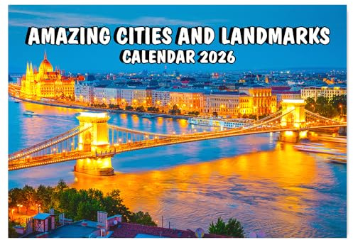 A4 Amazing Cities 2026 Calendar Month to View 12 Monthly wall calendar 2026 UK A3 When Open Papa Prints