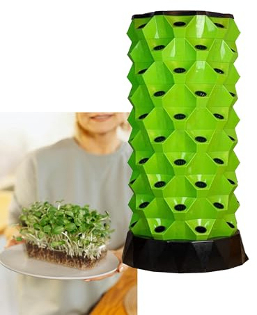 Torre de cultivo hidropónico vertical, jardín aeropónico para hierbas, frutas y verduras, eficiente sistema hidropónico interior para jardinería doméstica