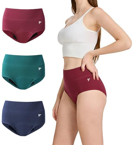 LukFun Incontinence Pants Women Washable, High Waisted Leak Proof Underwear Ladies Incontinence Knickers Postpartum Protective Briefs (3Pack-M)