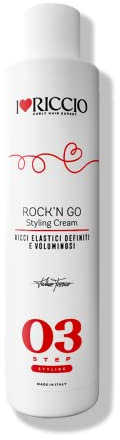 I Love Riccio Rock'n Go Styling Cream, Crema Per Capelli Tutte Le Tipologie di Ricci Idratante ed Elasticizzante, Ricci Elastici e Definiti, 250 ml