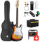 Donner E-Gitarre Set 39 Zoll E Gitarren mit Verstärker, Tasche, Capo, Gurt, Saiten, Tuner, Kabel und Plektren (Sunburst)