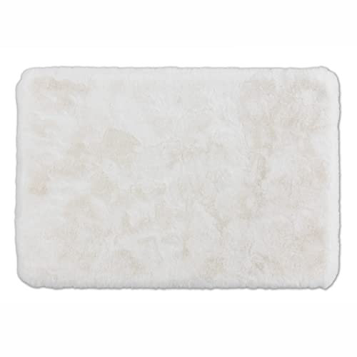 Schöner Wohnen Kollektion Badezimmerteppich 67 x 110 cm weiß – Sehr Flauschige Badematte – Badewannenmatte waschbar – Duschmatte rutschfest – Badezimmer Deko – Badematte weich
