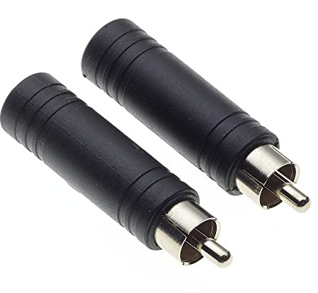 Keple RCA-Stecker auf 6,35mm 1/4-Zoll-Mono-Buchse Adapterstecker, 2 Stück - Konverter und Audio-Adapter für Stereo, Verstärker und A/V-Receiver