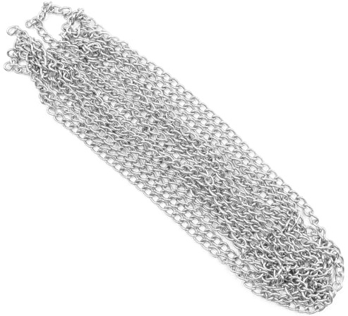 ZONADAH 4 Metres Length 304 Stainless Steel Chain, 2mm Diameter Heavy Duty Chain Links, Galvanized Steel Welded Link Chain Lift for Fence Gate, Garage Doors, Swing Chain and Bicycle Security Lock