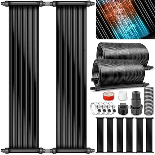 tillvex Calefactor Solar para Piscina | Sistema de Calefacción Ecológico | Manta Térmica de Piscina Set Completo | Panel Solar Calentador de Agua (120 x 600 cm)