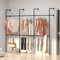 SMONTER Industrieller rohrförmiger Kleiderständer, Metallbügel, höhenverstellbar, zum Aufhängen von Kleidung, schwere wandmontierte Kleiderbügelstange, für Kleiderschrank, Schlafzimmer,6 Gitter