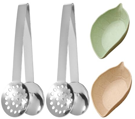 2 Teebeutelklammern, 2 Teeuntertassen, Teepresse, Teebeutel-Auspresszange, Teebeutel-Auspresswerkzeug, Teebeutelpresse, Teebeutel-Clip