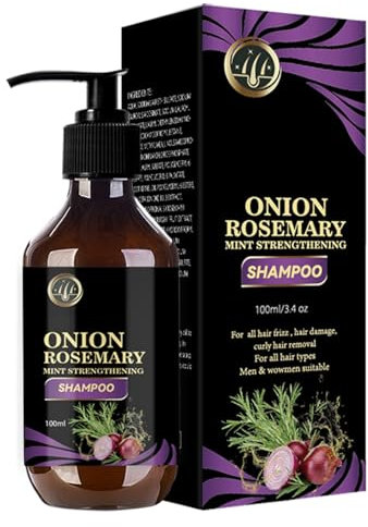 Onion Rosemary Shampoo, Hair Growth Shampoo with Rosemary, Black Seed Oil, Nourish Dry Scalp, Control Hair Loss, Strengthening Hair for Women and Men