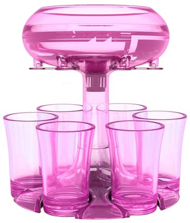 Dispensador de vasos de chupito de acrílico, soporte para vertedor multichupito, herramienta de bebida de cóctel, distribuye uniformemente líquidos, tapón a prueba de fugas, diseño transparente