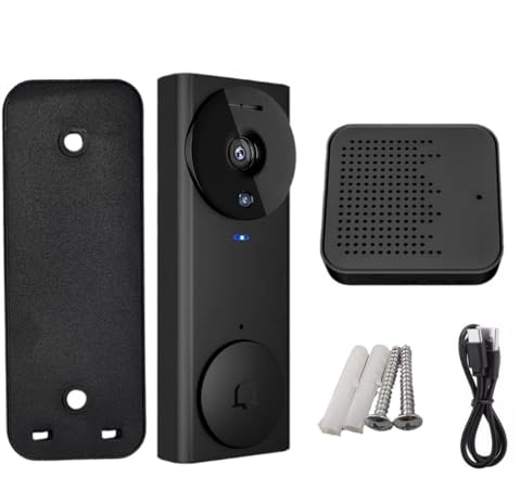 Hem smart video dörrklocka trådlös Wi-Fi HD videodörrklocka säkerhet telefon dörrring, dubbelvägs intercom, mörkerseende