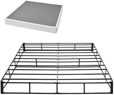 VEVOR Box Spring, King Size Bed Frame with Washable Fabric Cloth, Heavy Duty Metal Frame for King Bed, 9 in Mattress Foundation, 3500 lbs Max Weight Capacity, Easy Assembly, 79.1 L x 75.8 W x 9.1 H in