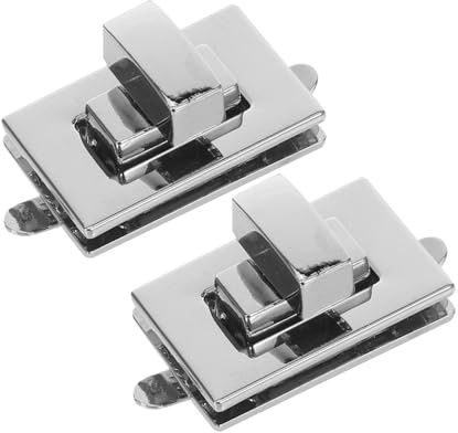 HEALSOPTHY Chiusura Metallo per Borse Blocco Girevole Elegante e Leggero, 2 Pezzi Ricambio Chiusura per Borse e Portafogli in Metallo Argento
