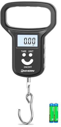 NIVERN Luggage Scale, Suitcase Weighing Scales and Travel Scales for Luggage, 110lb/50kg Capacity with LCD Display, Essential for Air Travel, Ideal for Air Flyers and Travelling Men