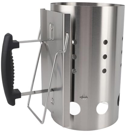 KIMISS Démarreur de Cheminée à Charbon Robuste | Outil de Barbecue Portable en Acier Inoxydable pour Le Camping et Les Grillades, Baril d'allume-feu Efficace