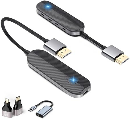 Lulaven iShare Pro Kit émetteur et récepteur HDMI sans fil tout-en-un, design en fibre de carbone, décodage 4K 1080p 60 Hz, 100 m de long, comprend des adaptateurs pour drones, caméras, MacBook