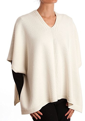 DALLE PIANE CASHMERE Poncho Donna Misto Cashmere Lana - Bianco