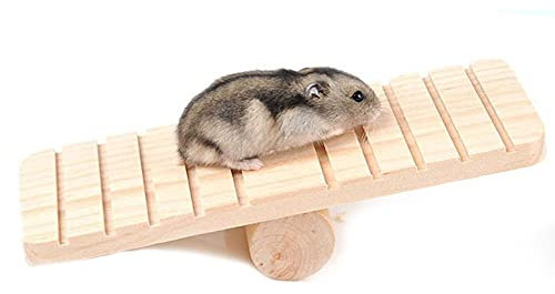 ANCLLO Schaukel Wippe Spielzeug für Pet Hamster, Holz Kauen Klettern Pet Cage Zubehör für Chinchilla Frettchen Nagetiere Kleintiere, Geschenk für kleine Tiere, Maus, Ratten, Chinchilla, Rennmäuse