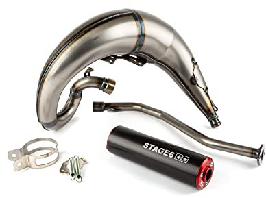 Impianto di scarico Stage6 Streetrace montaggio alto CNC, nero/rosso per Beta RR