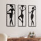 Therwen 3 Stück afrikanische Frauen Metall Wanddekoration Schwarz Frauen Metall Wandkunst Afroamerikanische Wandkunst Schwarz Metall Wanddekoration für Schlafzimmer Badezimmer Wohnzimmer Home Wall