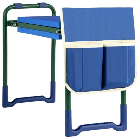 sancat Repose-genoux et siège de jardin pliable avec coussin doux plus épais et plus large, tabouret de jardin robuste et durable avec sac à outils, banc de jardin portable, cadeau de jardinage pour