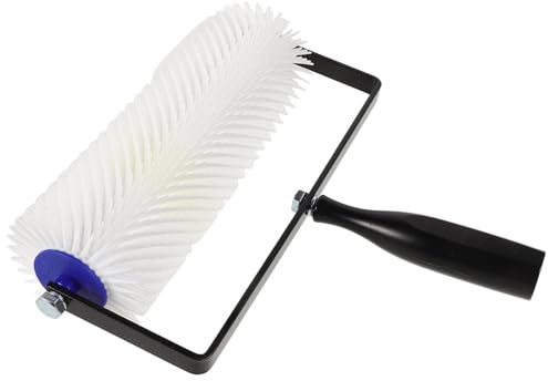 Toddmomy Self-Leveling Defoaming Paint Roller Brush 10-inch Spiked Cement Floor Screed Roller Hand Tool for Epoxy Flooring and Concrete Surface Treatment