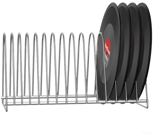 Soporte de vinilo de montaje simple para discos de 17.8 cm y 30.5 cm hecho de material de acero inoxidable resistente