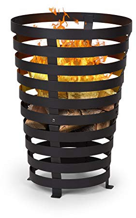 blumfeldt Verus - Feuerkorb aus Stahl, 42 cm Feuerstelle, Stabiler Stand, Feuerschale für den Garten, Vier robuste Füße, Feuerschalen, schwarz