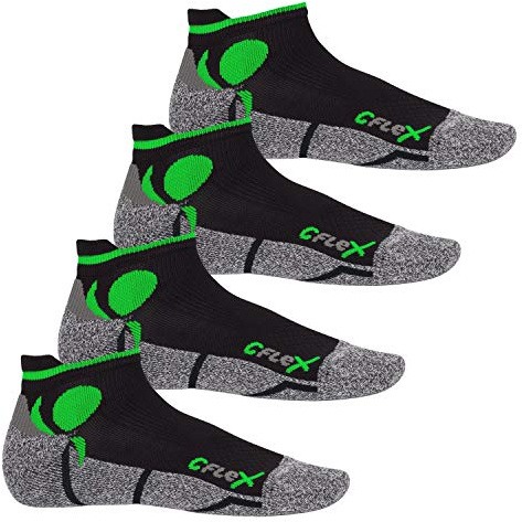 CFLEX Dam och herr Running funktion-sneakers strumpor (4 par) löparstrumpor
