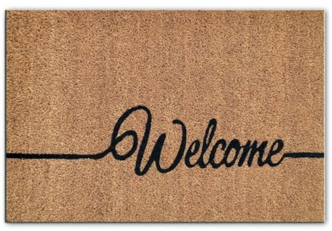Amago home Kokosmatte Fußmatte Türvorleger Schmutzfangmatte viele Größen rutschfest Latexrücken Größe 40 x 60 cm, Farbe Welcome
