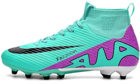 IFIKK Herren Fußballschuhe Stiefeletten Kinder Leder Fußballtraining Turnschuhe rutschfeste Sport Training Professionelle Stollen Fußballschuhe (KV05,39)
