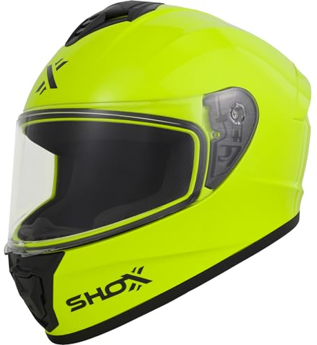 Shox Helmets Command Solid Motorcycle Helmet L Hi-Vis